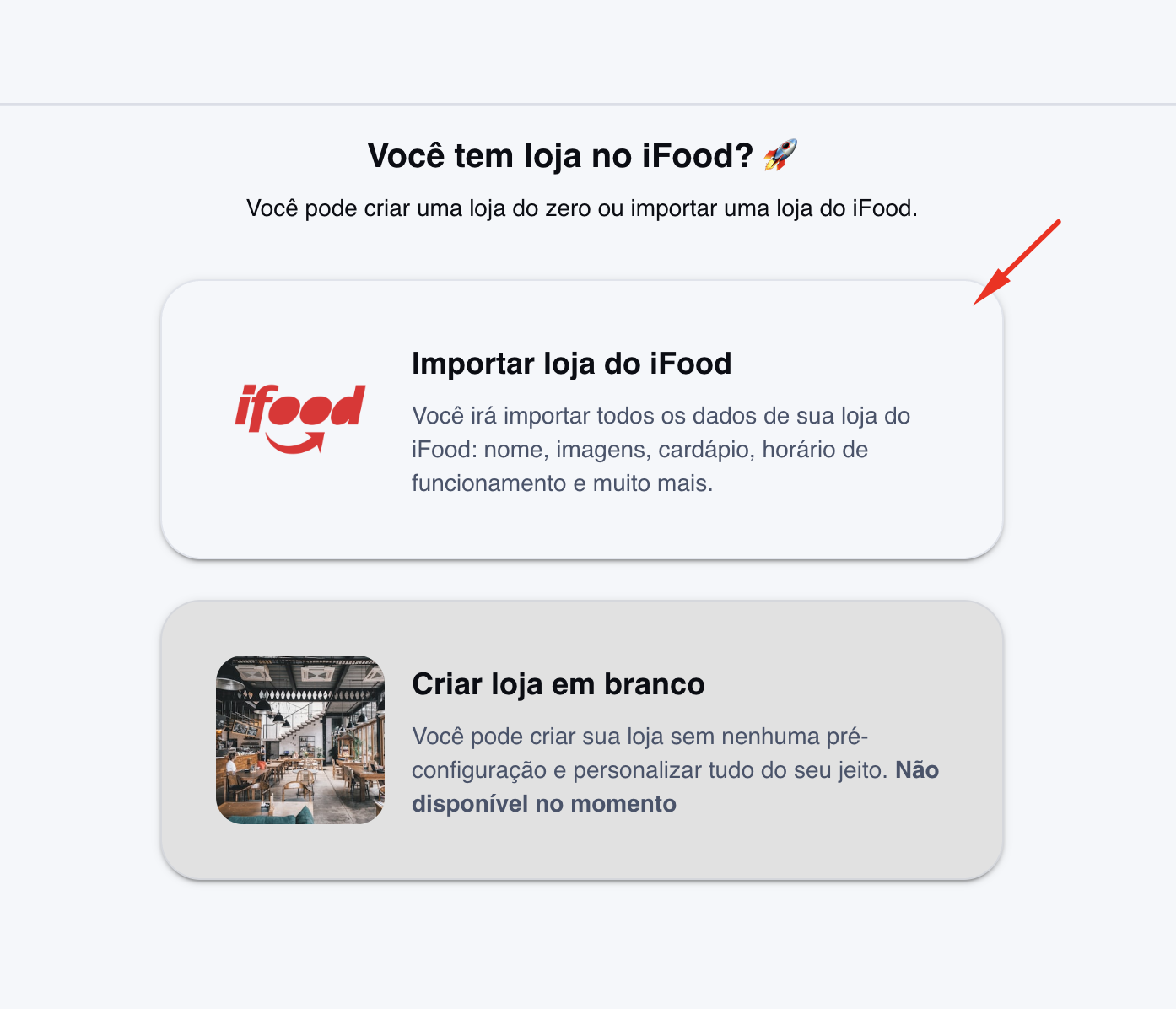 Crie a sua loja já importando as configurações do iFood