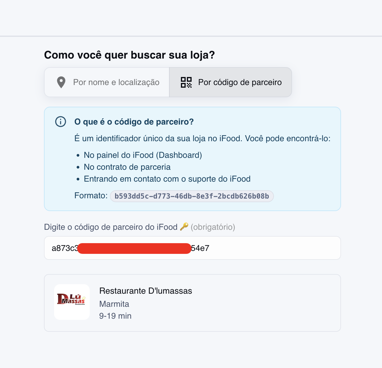Busca de restaurante do iFood pelo Id